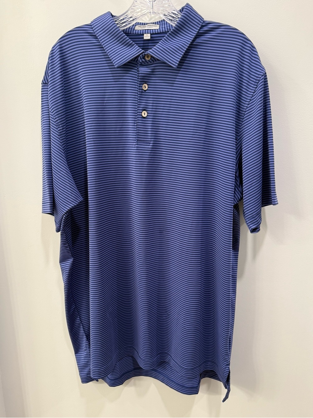 Peter Millar Men’s XL Crown Summer Comfort Golf Polo Royal Purple Stripe NWOT